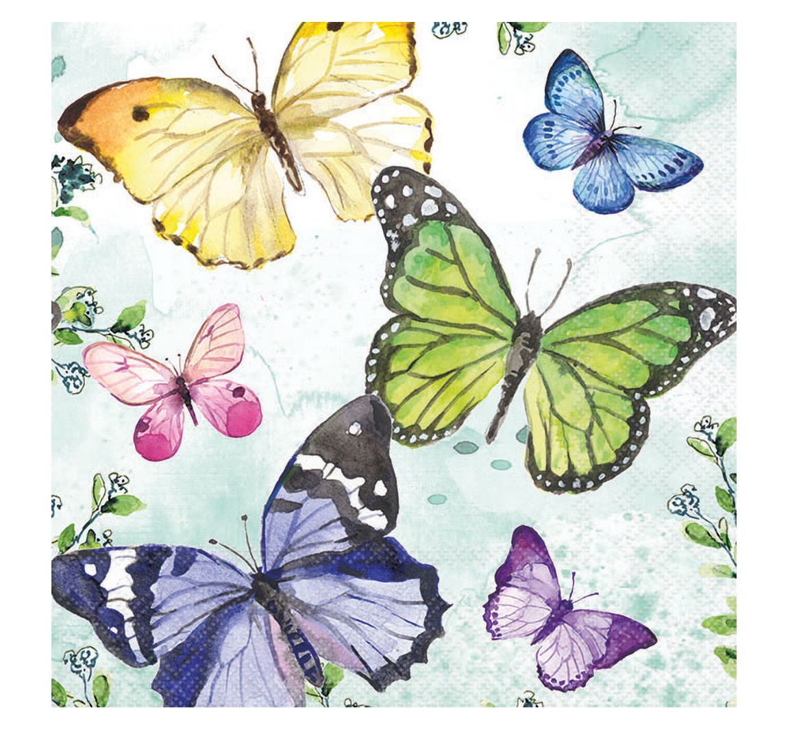 Serviette "Flatternde Schmetterlinge"