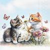 Napkin "Kitten in a flower bed"