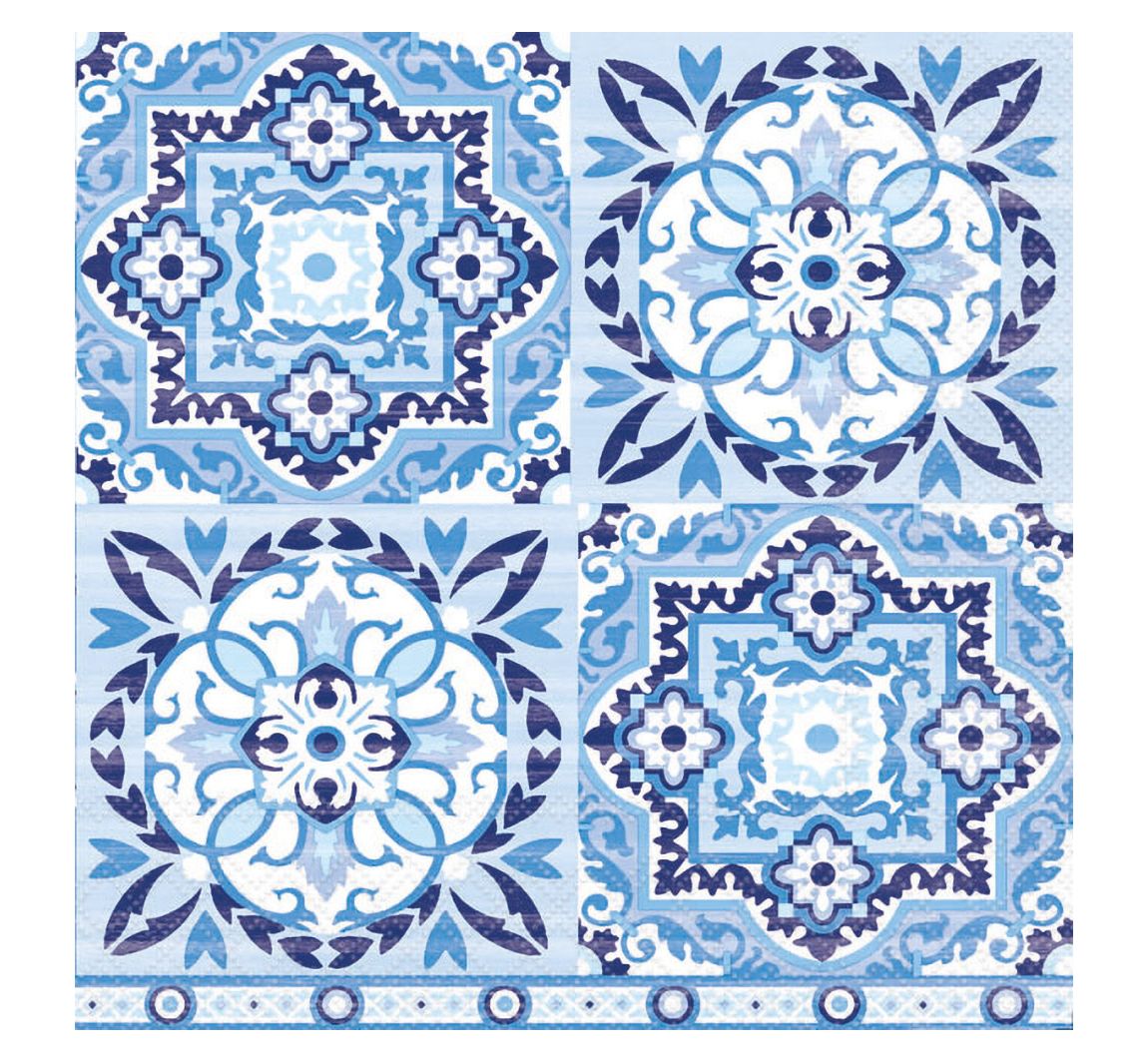 Serviette "Tiles blue"