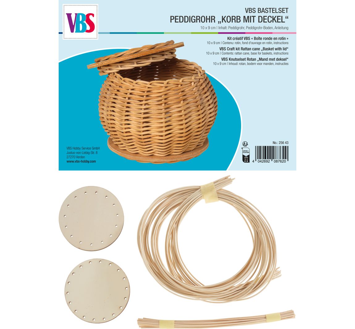 VBS Bastelset Peddigrohr "Korb mit Deckel"