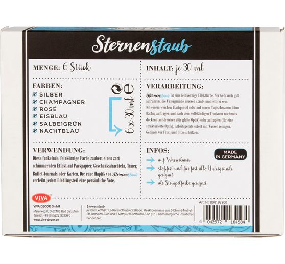 Viva Decor Sternenstaub "Bezaubernde Glanzeffekte", 6er-Set