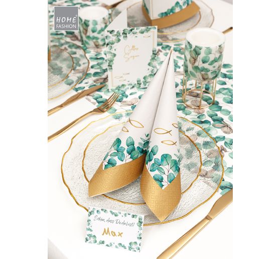 Serviette "Fische/Eukalyptus"