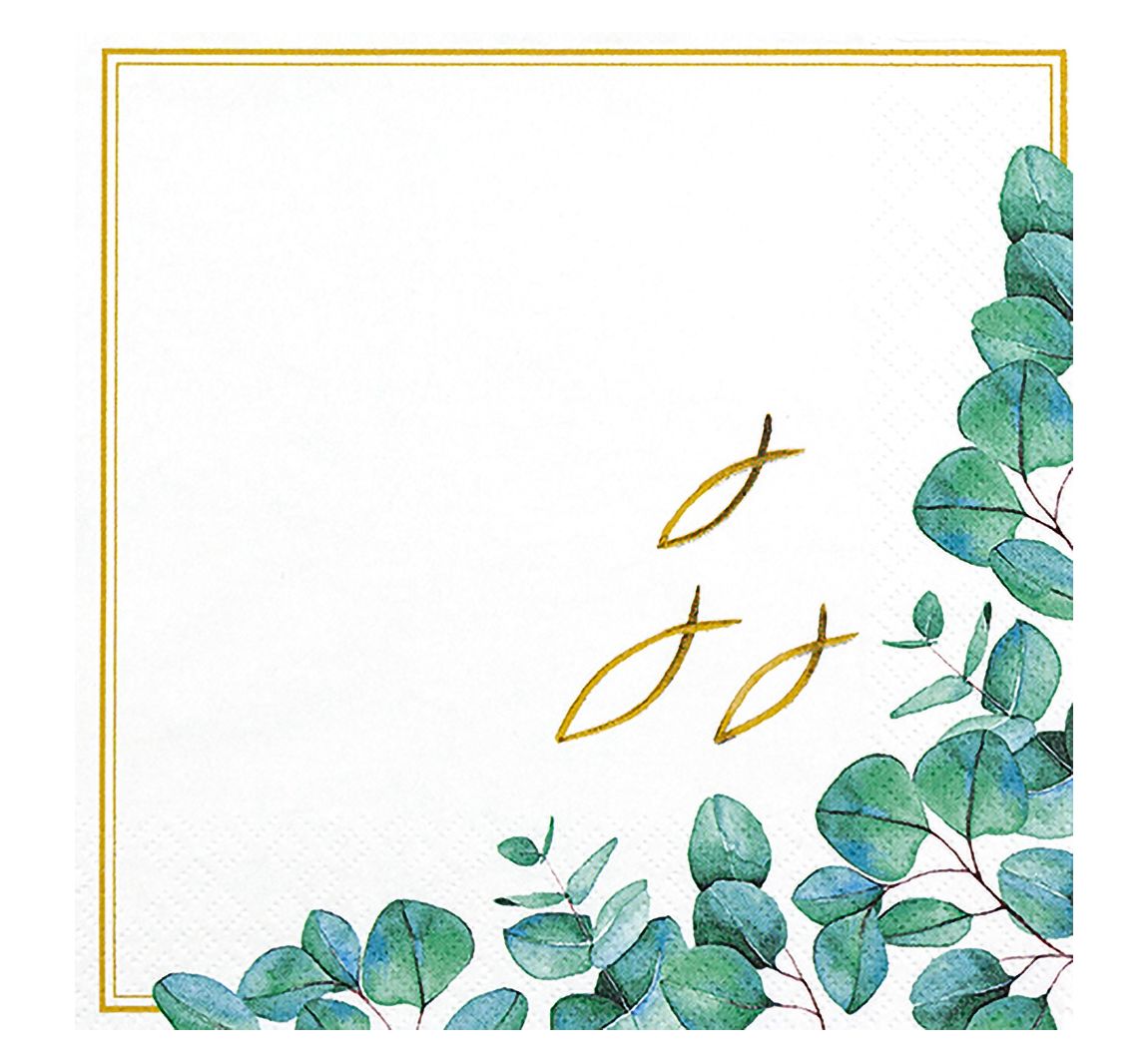 Serviette "Fische/Eukalyptus"