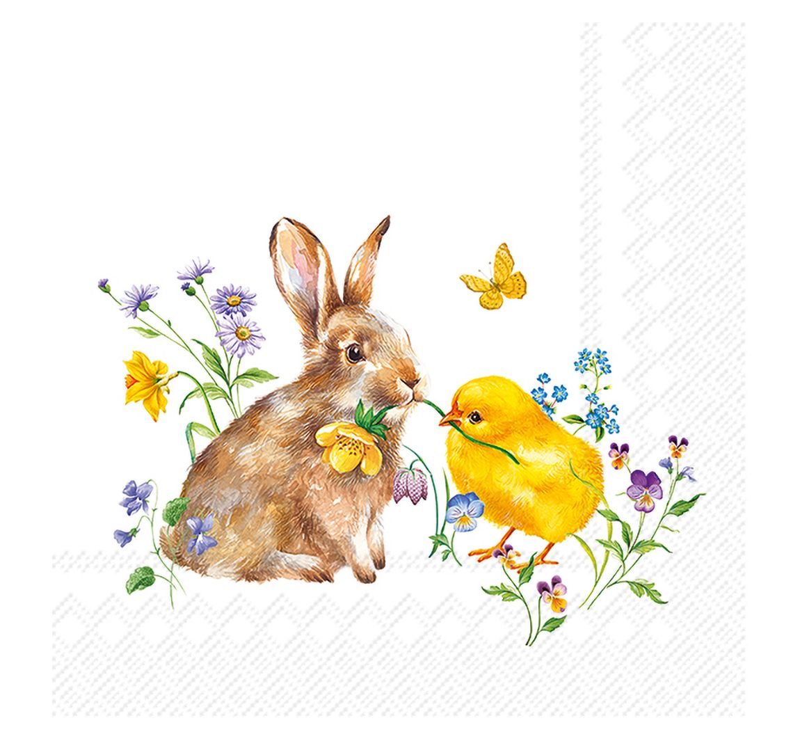 Serviette "Hase & Küken"