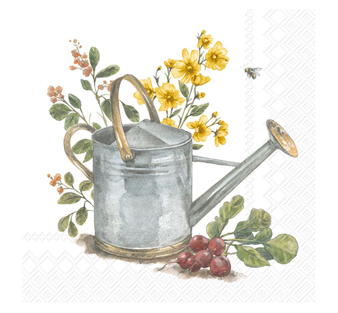 Serviette "Gartengießkanne"