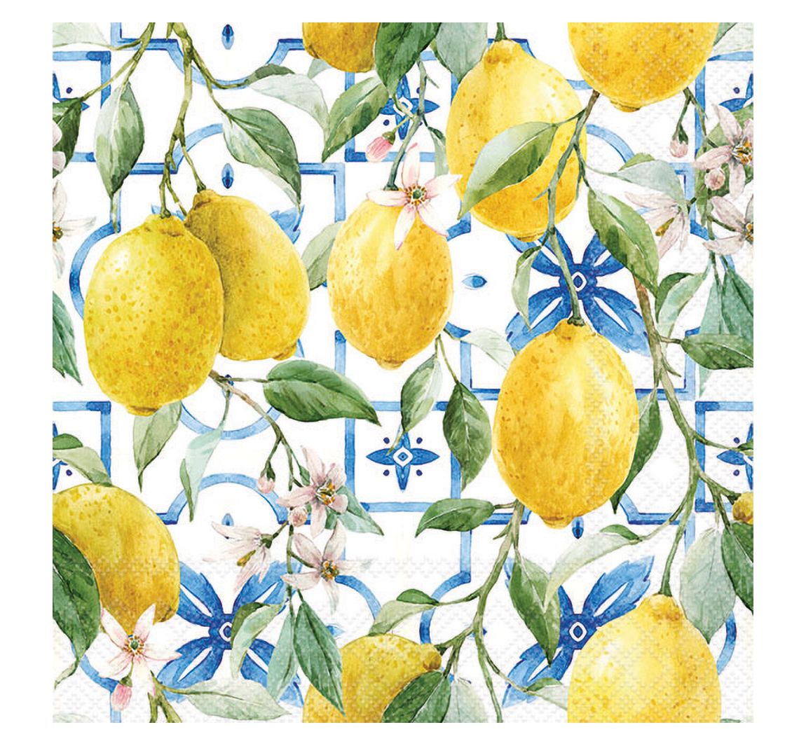Serviette "Mediterrane Zitronen"
