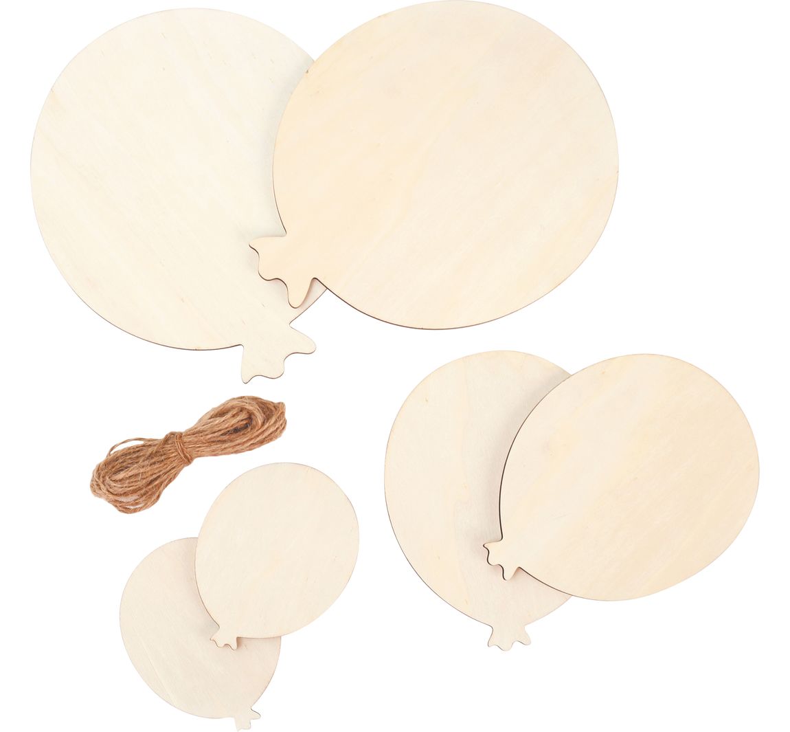 Holz-Luftballon, 6er Set