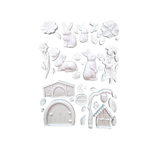 Silicone casting mould "Rabbit & Flowers"