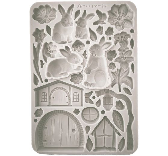 Silicone casting mould "Rabbit & Flowers"