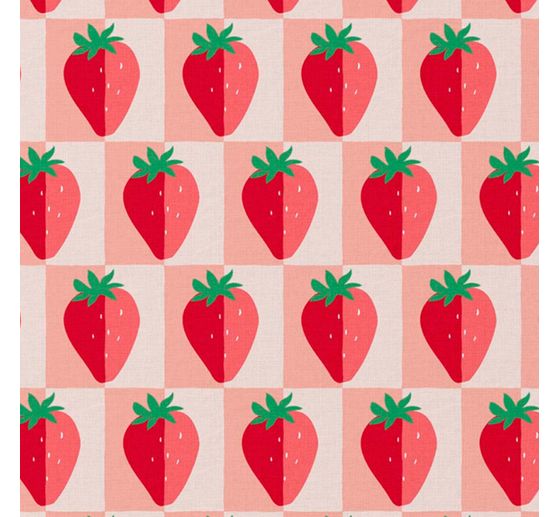 Baumwoll-Stoff "Erdbeeren"