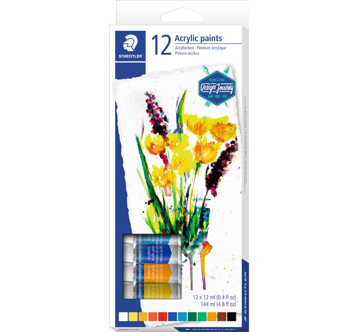 Staedtler Acrylfarben-Set, 12 Tuben