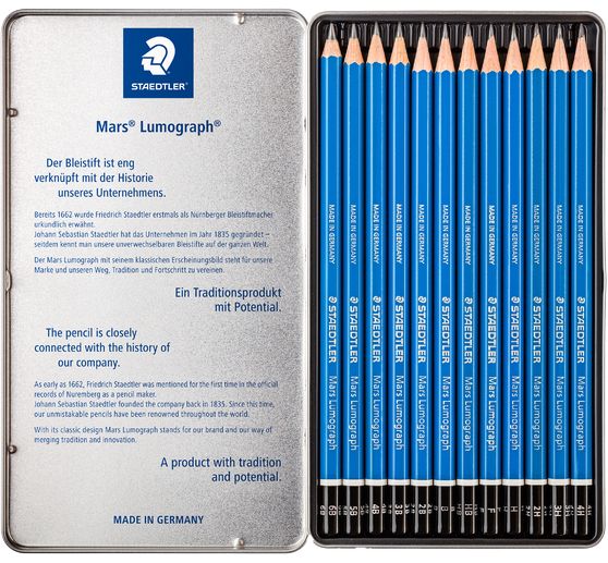 Staedtler Bleistifte Mars Lumograph, 12 St.