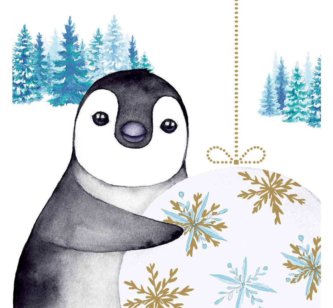 Serviette "Pinguin im Winter" - 20 Stück