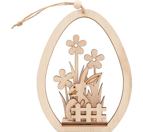 VBS Holz-Steckmotiv Ei-Anhänger "Hase mit Ei"