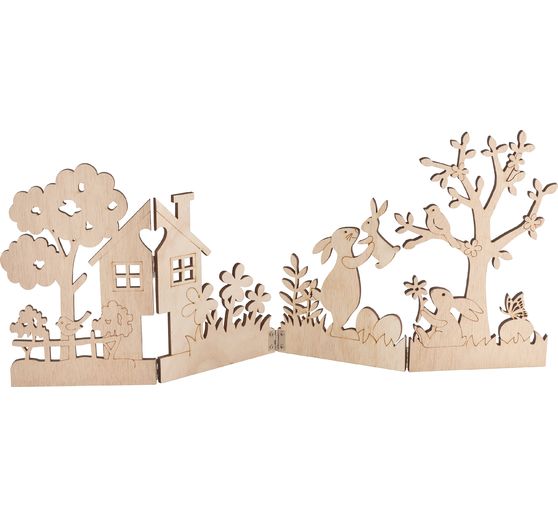 VBS Holz-Silhouette "Hasen im Garten"