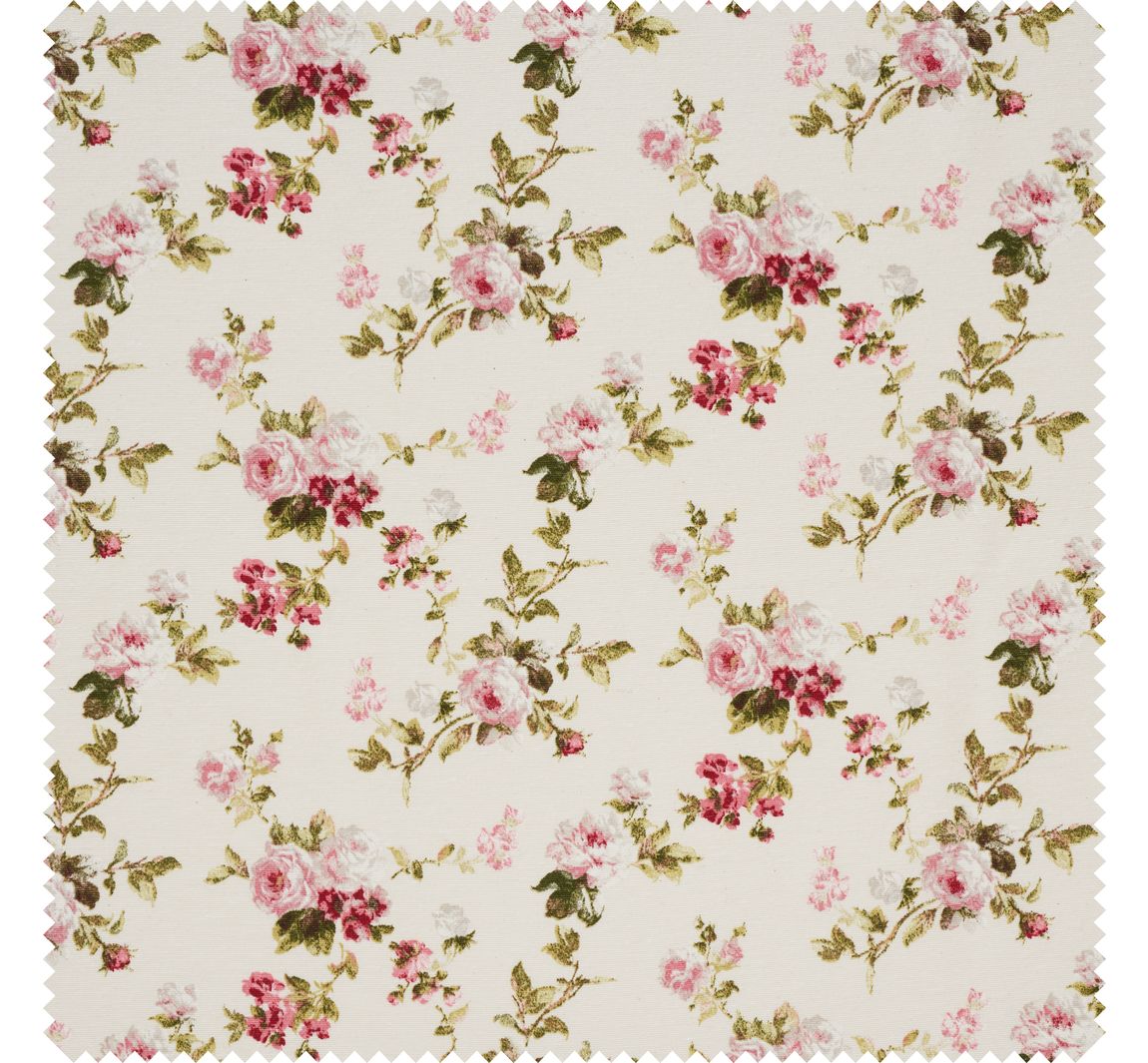 Motiv-Stoff Leinenoptik "Rosen"