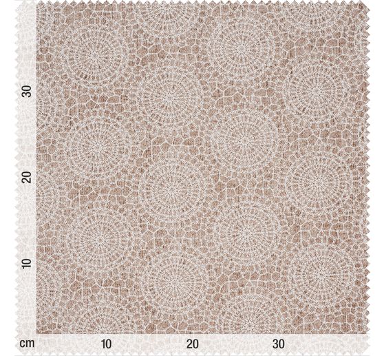 Motif fabric linen look "Mandala circles lace"