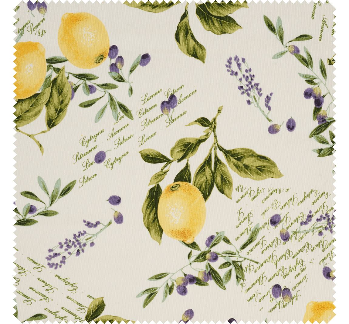 Motiv-Stoff Leinenoptik "Citrus"