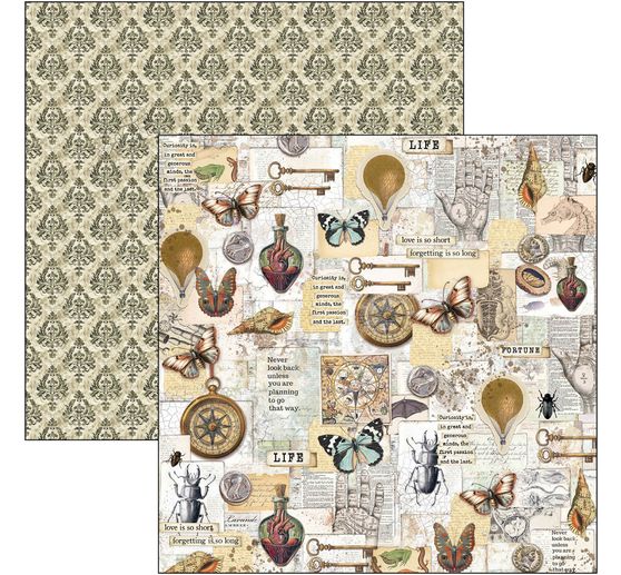Scrapbook paper "Cabinet of Curiosities"