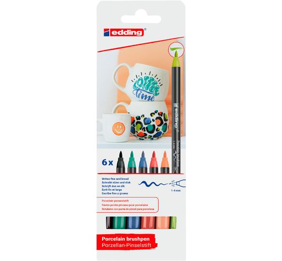 edding 4200 Porcelain brushpen "Vivid", 6er-Set