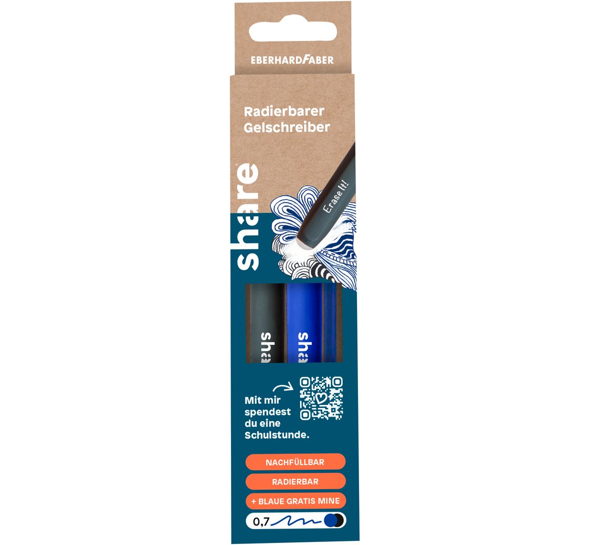 share radierbarer Gelroller M, 2 Stk.