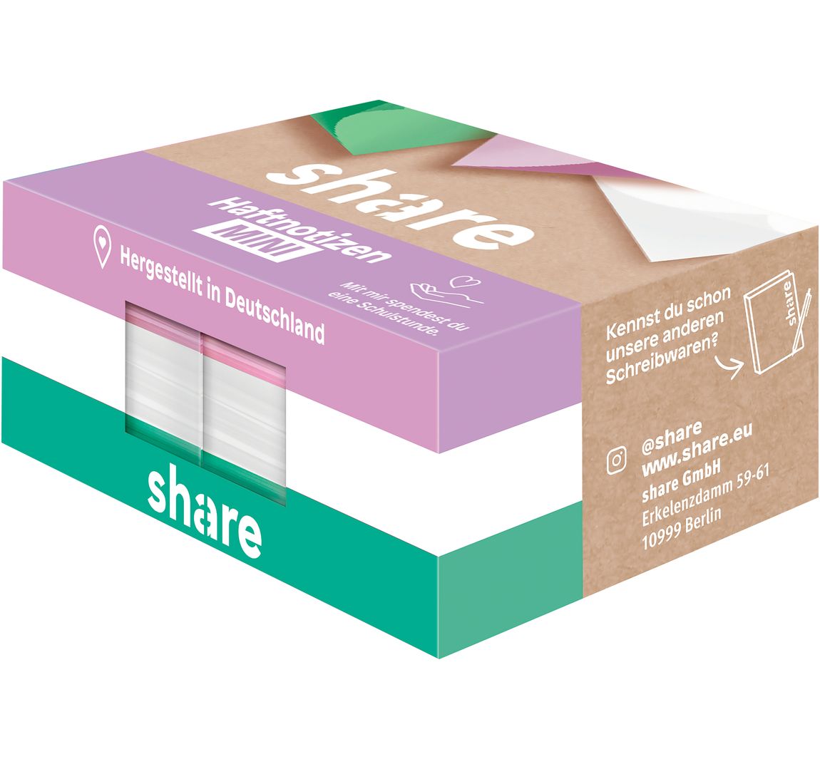 share Haftnotizblock Mini, 6x100 Blatt