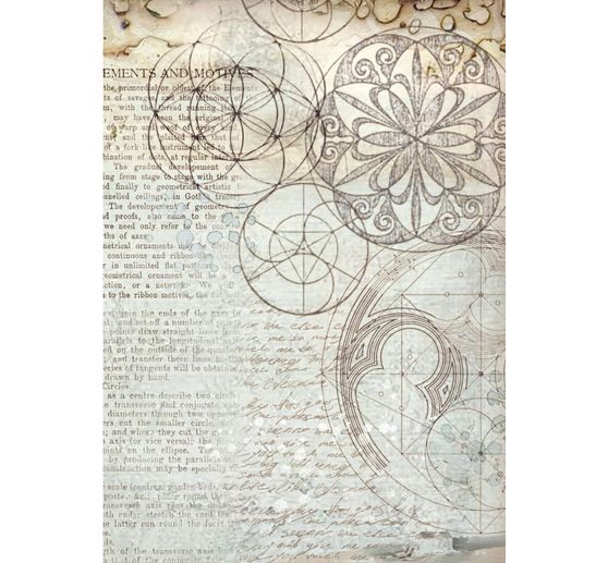 Motiv-Strohseide Backgrounds "Silent Sea", DIN A6, 8er Set