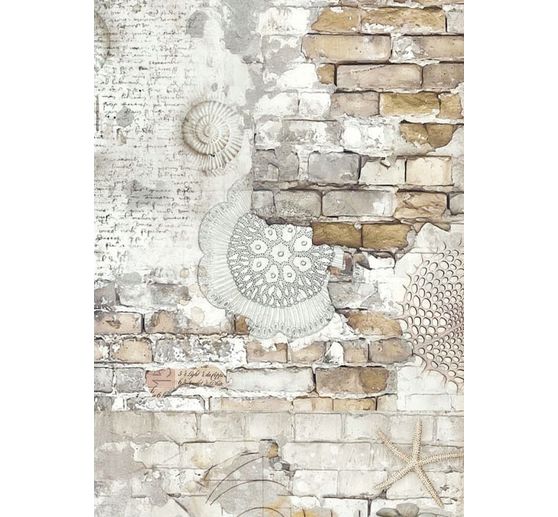 Motiv-Strohseide Backgrounds "Silent Sea", DIN A6, 8er Set
