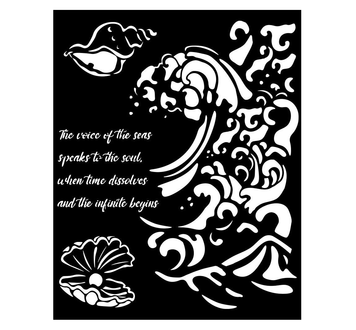 Schablone "Silent Sea - Wave and Shell"