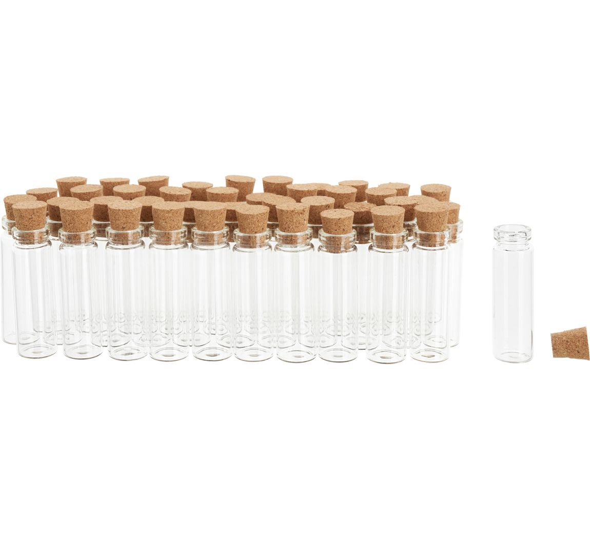 VBS Mini Gläschen mit Korken, 42 Stück