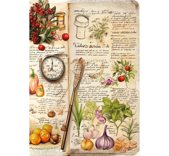 Motif straw silk assortment "Cookbook", set of 8