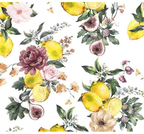 Baumwoll-Stoff "Lemon and Roses"