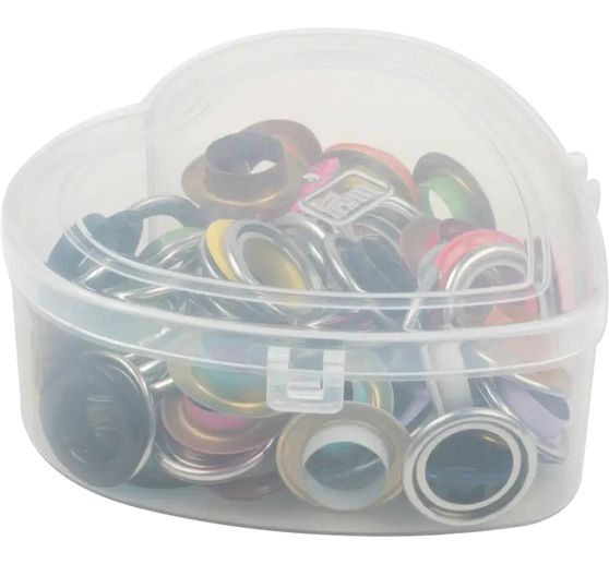 Prym Ösen mit Scheiben Bunt, Ø 14 mm, in Herzbox