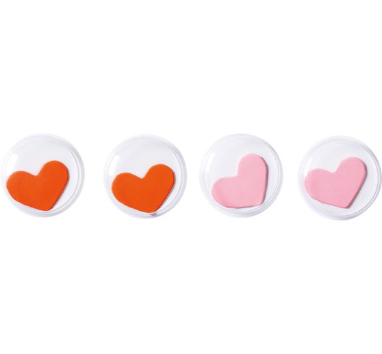 Wackelaugen "Hearts", 20 mm, selbstklebend