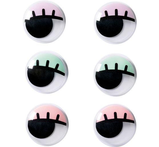 Wackelaugen mit Wimpern, selbstklebend