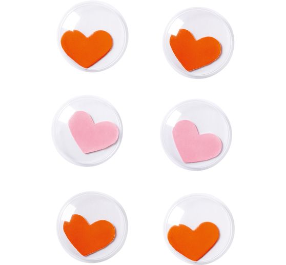 Wackelaugen "Hearts", 30 mm, selbstklebend