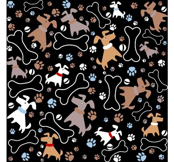 Decoration fabric linen optics "Dogs"