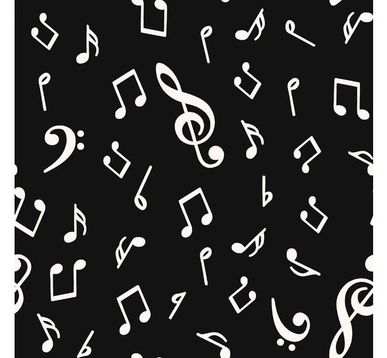 Decoration fabric linen optics "Music notes"