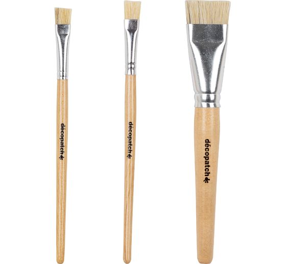 Décopatch Seiden-Borstenpinsel, 3-er Set