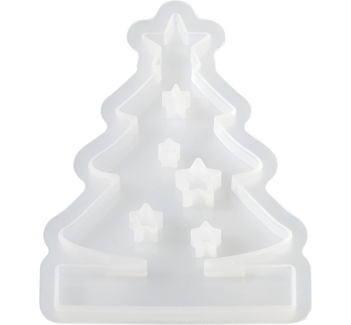 Silikon-Gießform "Tannenbaum" mit Steckkante