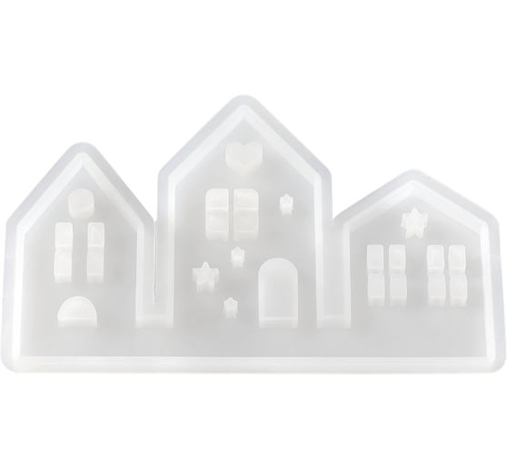 Silicone casting mould "Row of houses", with plug-in edge