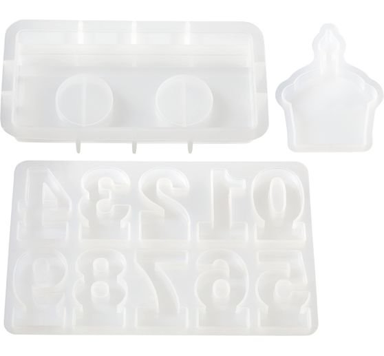 Silicone casting mould "Number set", with plug-in edge