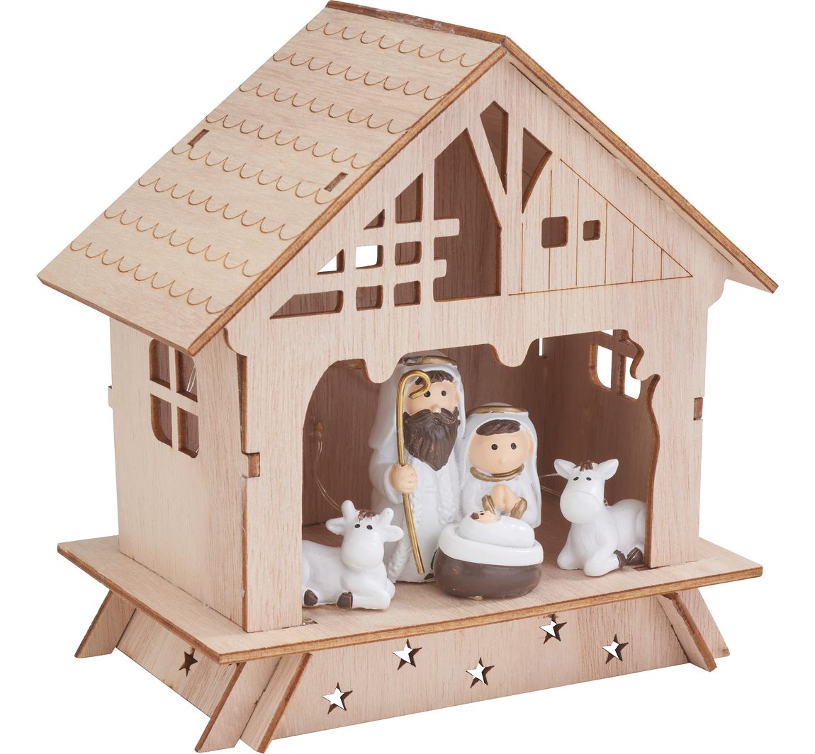 VBS Holz-Steckmotiv "Krippe mit Figuren"