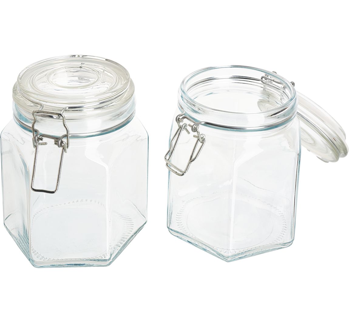 VBS Einmachglas mit Bügelverschluß, 800 ml, 2 Stück