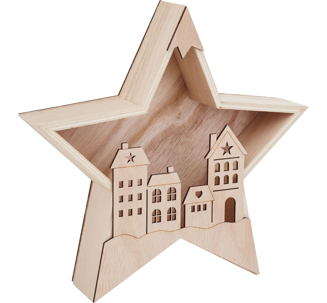 VBS Holzbausatz "Holzstern mit Häuserfront"