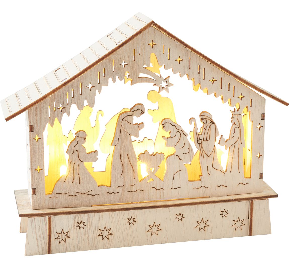 VBS Holzbausatz "Krippe mit LED"