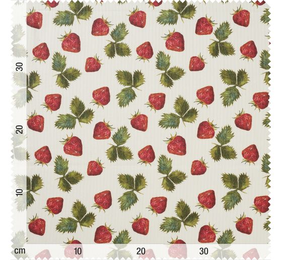 Baumwoll-Stoff "Erdbeeren", Acryl beschichtet