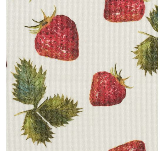 Baumwoll-Stoff "Erdbeeren", Acryl beschichtet
