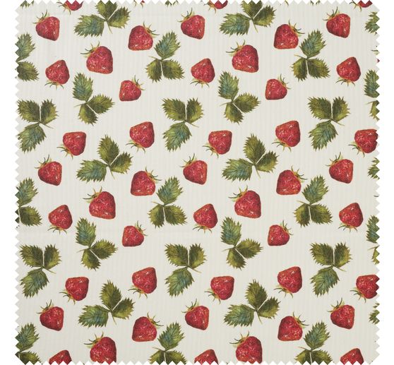 Baumwoll-Stoff "Erdbeeren", Acryl beschichtet