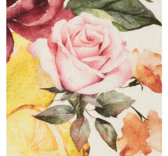 Cotton fabric "Lemon and Roses"